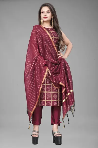 Elegant Jacquard Woven Design Dress Material with Dupatta