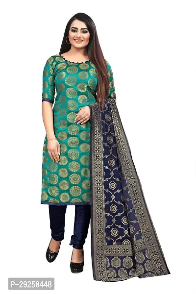 Elegant Banarasi Silk Jacquard Dress Material with Dupatta For Women