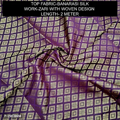 Elegant Purple Banarasi Silk Jacquard Weave Dress Material with Dupatta For Women-thumb2