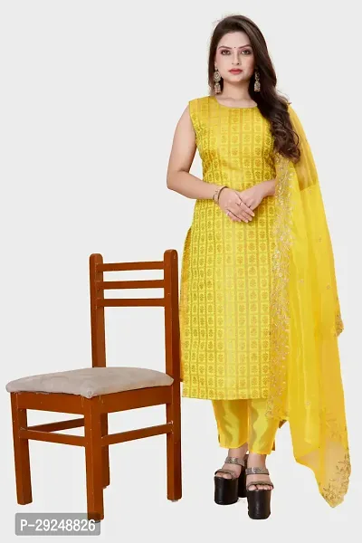 Elegant Banarasi Silk Jacquard Dress Material with Dupatta For Women