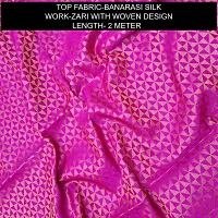 Elegant Pink Banarasi Silk Jacquard Weave Dress Material with Dupatta For Women-thumb1