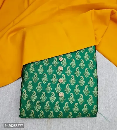 Elegant Green Banarasi Silk Jacquard Suit Dress Material without Dupatta For Women