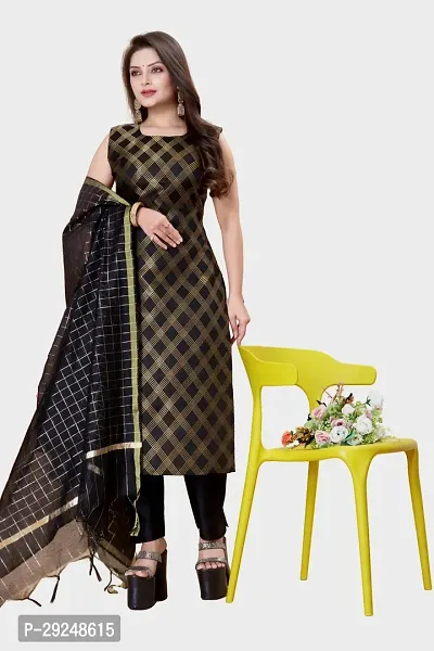 Elegant Banarasi Silk Jacquard Dress Material with Dupatta For Women-thumb0