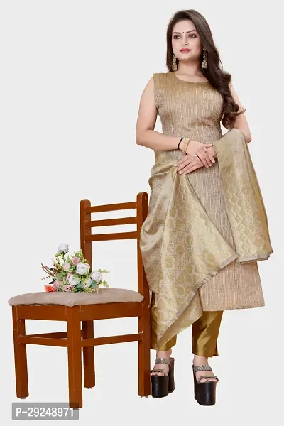 Elegant Banarasi Silk Jacquard Dress Material with Dupatta For Women