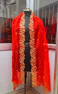 Elegant Red Banarasi Silk Jacquard Weave Dress Material with Dupatta For Women-thumb2