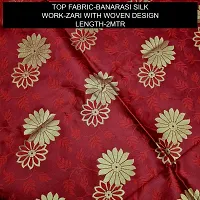 Elegant Maroon Banarasi Silk Jacquard Suit Dress Material without Dupatta For Women-thumb1