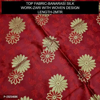 Elegant Maroon Banarasi Silk Jacquard Suit Dress Material without Dupatta For Women-thumb2