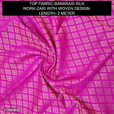 Elegant Pink Banarasi Silk Jacquard Weave Dress Material with Dupatta For Women-thumb2