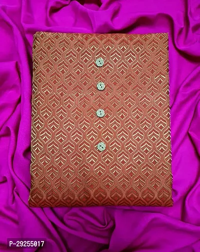 Elegant Red Banarasi Silk Jacquard Suit Dress Material without Dupatta For Women