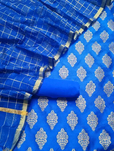 Classy Banarasi Silk Jacquard Unstitched Suit