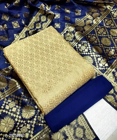 Elegant Banarasi Silk Jacquard Dress Material with Dupatta For Women