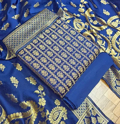 Stylish Banarasi Silk Jacquard Unstitched Suit