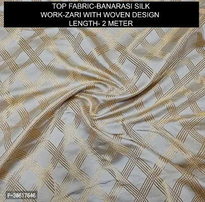 Elegant Beige Banarasi Silk Jacquard Dress Material without Dupatta For Women-thumb2