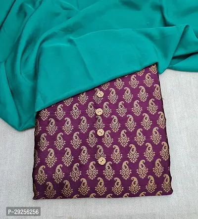 Elegant Purple Banarasi Silk Jacquard Suit Dress Material without Dupatta For Women