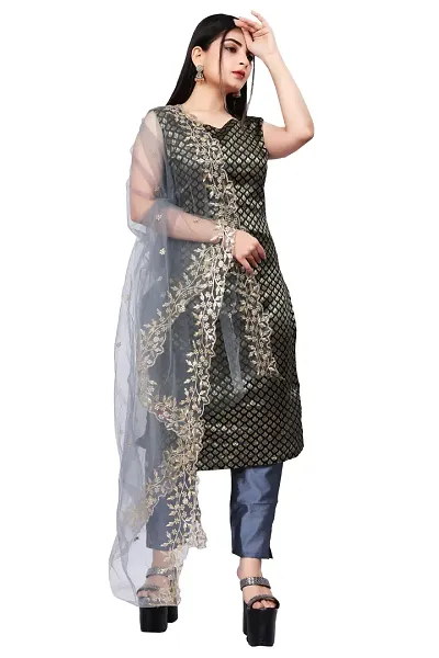 Stylish Jacquard Printed Unstitched Suit