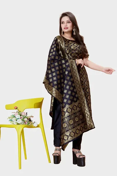 Stylish Banarasi Silk Jacquard Unstitched Suit