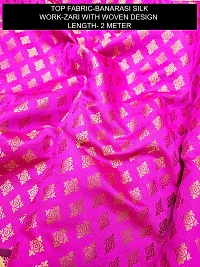 Elegant Pink Banarasi Silk Jacquard Suit Dress Material without Dupatta For Women-thumb1