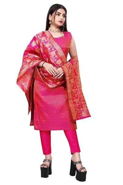 Classy Silk Jacquard Unstitched Suit