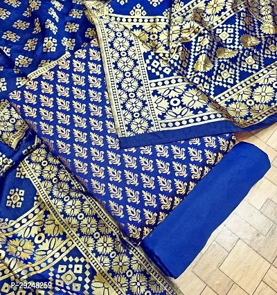 Elegant Banarasi Silk Jacquard Dress Material with Dupatta For Women