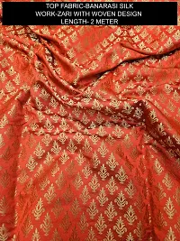 Elegant Red Banarasi Silk Jacquard Suit Dress Material without Dupatta For Women-thumb1