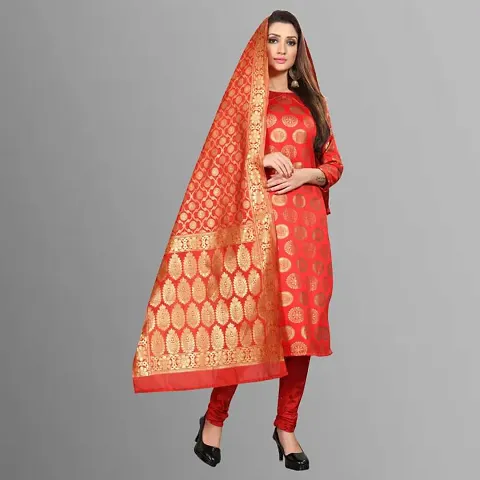 Stylish Banarasi Silk Jacquard Unstitched Suit