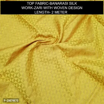 Elegant Yellow Banarasi Silk Jacquard Weave Dress Material with Dupatta For Women-thumb2