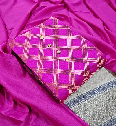 Stylish Banarasi Silk Brocade Unstitched Suit