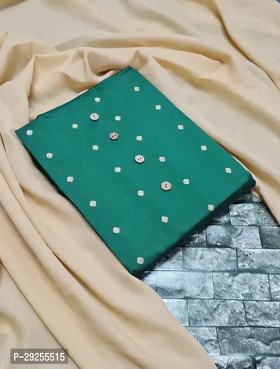 Elegant Green Banarasi Silk Jacquard Suit Dress Material without Dupatta For Women-thumb0