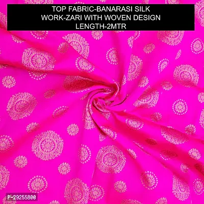 Elegant Pink Banarasi Silk Jacquard Suit Dress Material without Dupatta For Women-thumb2