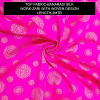 Elegant Pink Banarasi Silk Jacquard Suit Dress Material without Dupatta For Women-thumb1