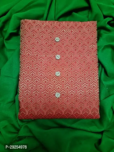 Elegant Red Banarasi Silk Jacquard Suit Dress Material without Dupatta For Women