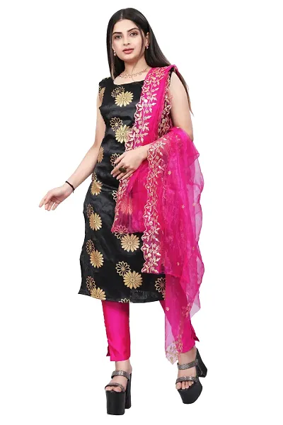 Stylish Silk Jacquard Unstitched Suit