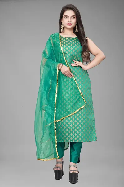 Elegant Jacquard Jacquard Weave Dress Material With Dupatta For Women