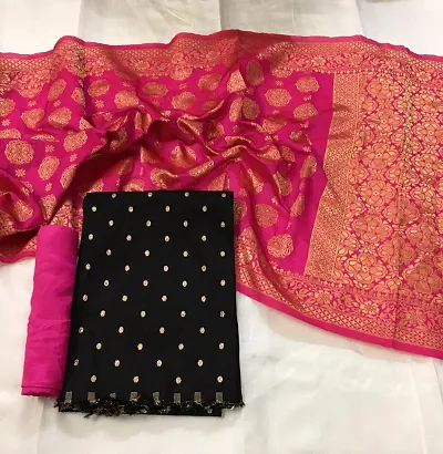 Art Silk Dress Material With Banarasi Dupatta