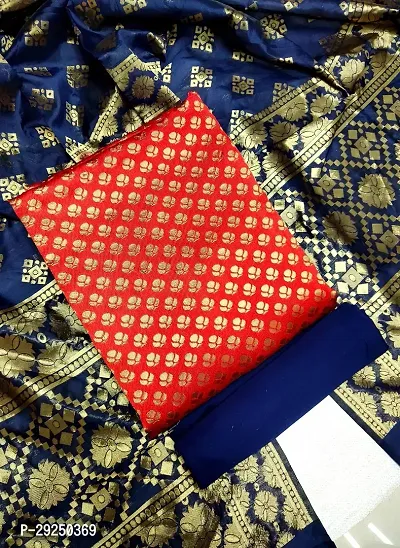 Elegant Banarasi Silk Jacquard Dress Material with Dupatta For Women