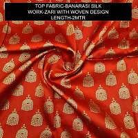 Elegant Red Banarasi Silk Jacquard Weave Dress Material with Dupatta For Women-thumb1