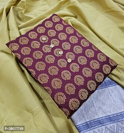 Elegant Maroon Banarasi Silk Jacquard Dress Material without Dupatta For Women