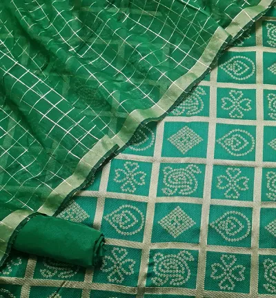 Fancy Banarasi Silk Unstitched Suit With Duppata