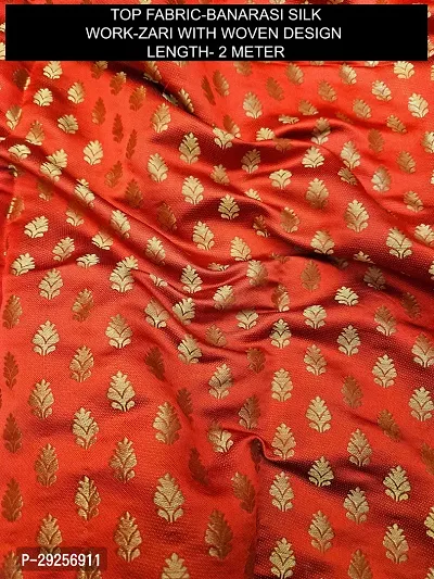 Elegant Red Banarasi Silk Jacquard Suit Dress Material without Dupatta For Women-thumb2