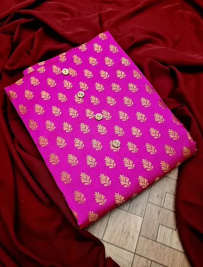 Banarasi Silk Jacquard Unstitched Dress Material without Dupatta