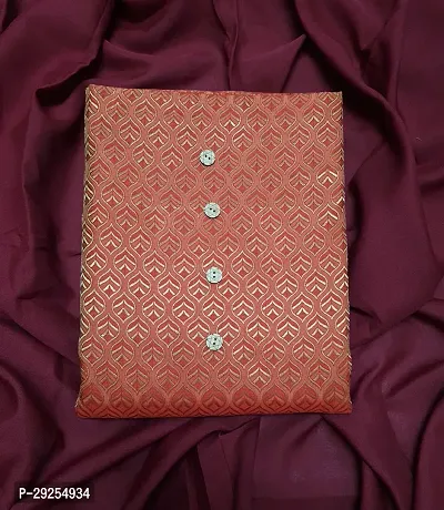 Elegant Red Banarasi Silk Jacquard Suit Dress Material without Dupatta For Women