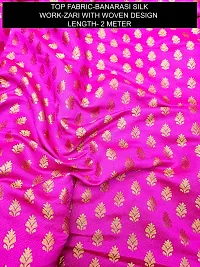 Elegant Pink Banarasi Silk Jacquard Suit Dress Material without Dupatta For Women-thumb1