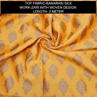 Elegant Yellow Banarasi Silk Jacquard Suit Dress Material without Dupatta For Women-thumb1