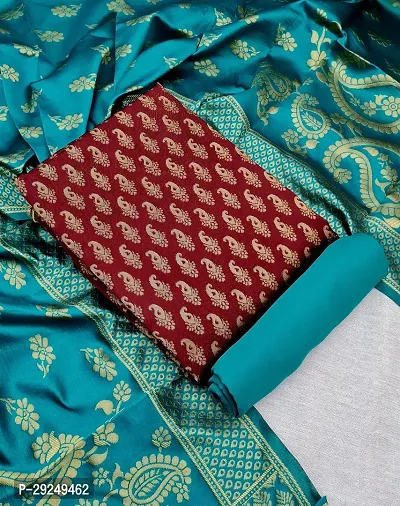 Elegant Banarasi Silk Jacquard Dress Material with Dupatta For Women