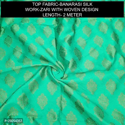 Elegant Green Banarasi Silk Jacquard Suit Dress Material without Dupatta For Women-thumb2