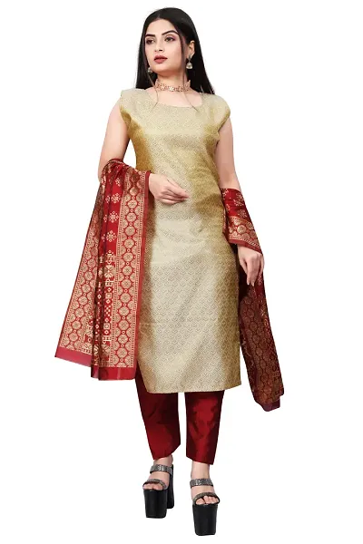 Stylish Jacquard Printed Unstitched Suit