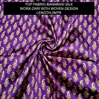 Elegant Purple Banarasi Silk Jacquard Suit Dress Material without Dupatta For Women-thumb1