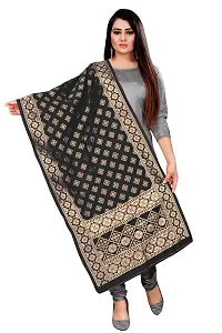 Elegant Black Banarasi Silk Jacquard Weave Dress Material with Dupatta For Women-thumb2