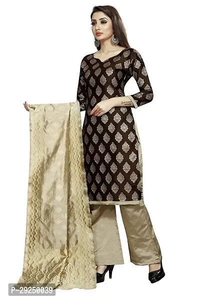 Elegant Banarasi Silk Jacquard Dress Material with Dupatta For Women-thumb0