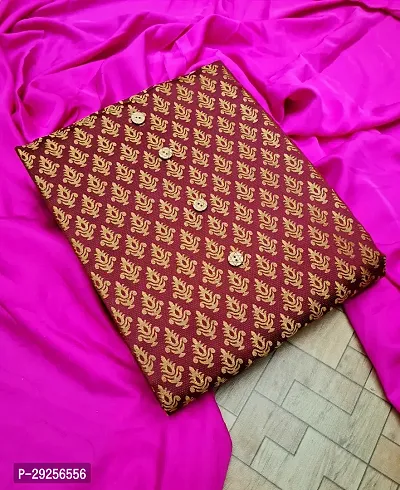 Elegant Maroon Banarasi Silk Jacquard Suit Dress Material without Dupatta For Women